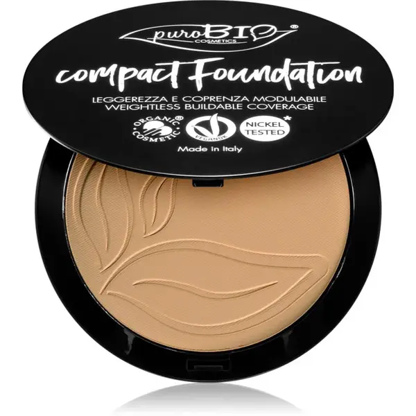 puroBIO Cosmetics Compact Foundation kompaktní pudrový make-up SPF 10 odstín 03 9 g