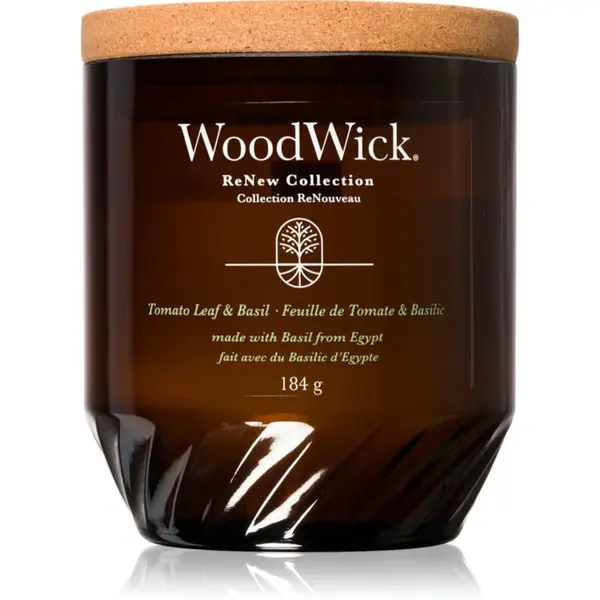 Woodwick Tomato Leaf & Basil vonná svíčka 184 g