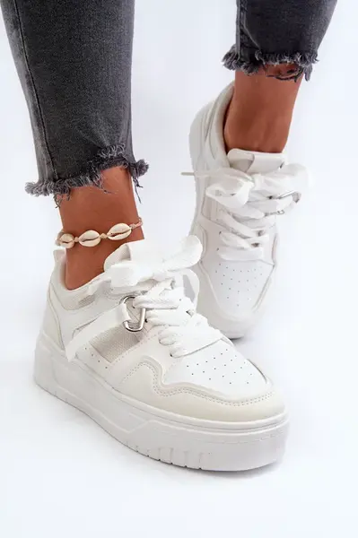 Boto Dámske tenisky na platforme z ekokože Biele Moun