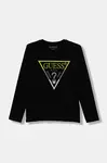 Detská bavlnená košeľa s dlhým rukávom Guess
