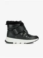Black women's snow boots with faux fur Geox Falena - Women's