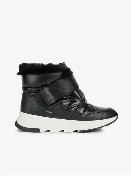 Black women's snow boots with faux fur Geox Falena - Women's