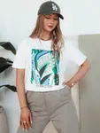 T-shirt damski z nadrukiem MUYUMBA biały Dstreet