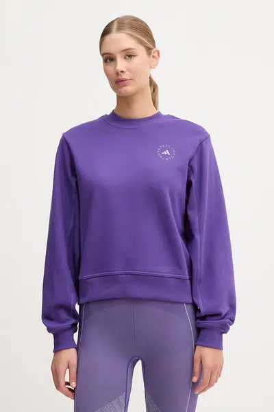 Tréningová mikina adidas by Stella McCartney fialová farba, jednofarebná, JW4691