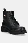 Kožené kotníkové boty Tommy Jeans TJW LACE UP LEATHER BOOT