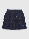 Tmavomodrá dievčenská šortková vzorovaná sukňa GAP