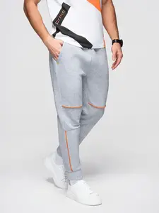 Ombre Men's sweatpants with contrast stitching - grey melange
