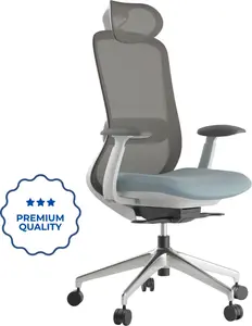 MERCURY Ergonomická kancelárska stolička BESSEL – sivý plast, modrá