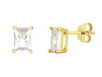 Preciosa Pozlacené náušnice Minimal s kubickou zirkonií Preciosa 5393Y00