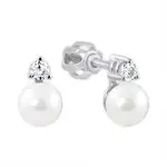 Soliter Náušnice z bílého zlata s krystalem a perlou 745 235 001 00101 0700000