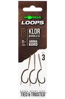 Korda hotové montáže loop rigs klor barbless - háček 6 nosnost 30 lb