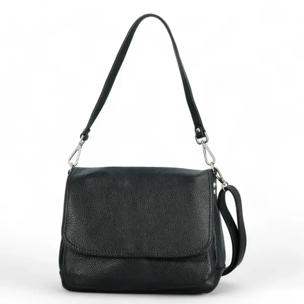 Stylová dámská kožená crossbody kabelka Keolla, černá