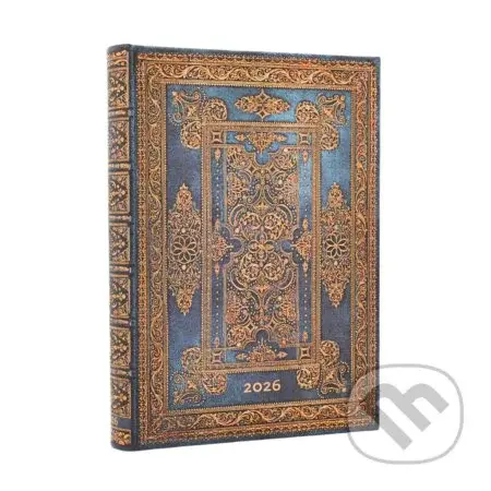 Paperblanks - denný diár Blue Luxe 2026 (midi, elastické zatváranie)