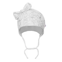 Dojčenská bavlnená čiapka s mašličkou New Baby NUNU biela 74 (6-9m)