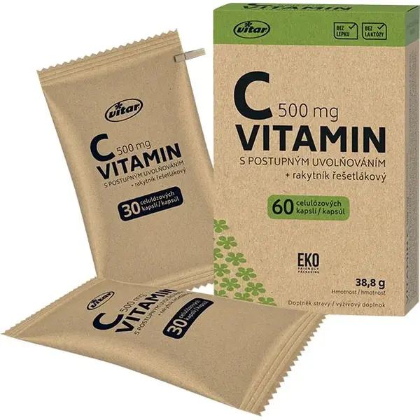 Vitar Vitamin C 500mg + rakytník EKO 60 kapslí