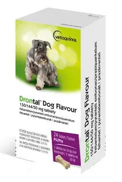 Drontal Dog Flavour 150/144/50mg pro psy 24 tablet