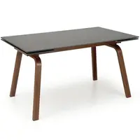 Stôl Lozano 82x140 spiek/oceľ – čierna mramor/orech