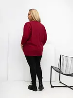 Plus size bordó mikina
