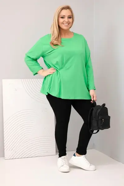 Plus size dámská halenka s dlouhými rukávy
