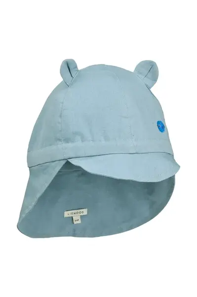 Dětská bavlněná kšiltovka Liewood Gorm Linen Sun Hat With Ears
