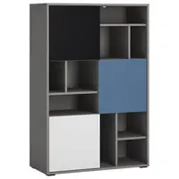 Regál Laser LASR02B 3D platinovo sivá/čierna perla/alpská biela/modrá