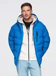 Ombre Warmed quilted men's jacket with raglan sleeves - blue