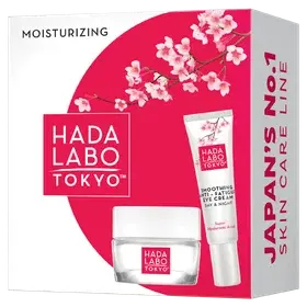 HADA LABO TOKYO WHITE GIFT SET: Absolute Smoothing and Moisturising CREAM day & night 50ML + Smoothing Anti-Fatigue Eye Cream day & night