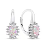 Brilio Silver Luxusní stříbrné náušnice se zirkony a opály EA432WP