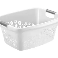 Koš na prádlo Flowers 25 l, bílý