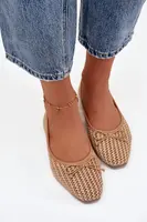 Baleríny s pleteným vzorom a mašľou