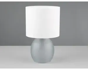 Stolní lampa Vela, šedé sklo
