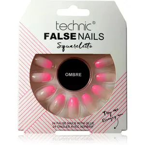 Technic Cosmetics False Nails Squareletto umělé nehty Ombre 24 ks