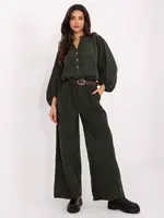 Khaki komplet s nohavicami