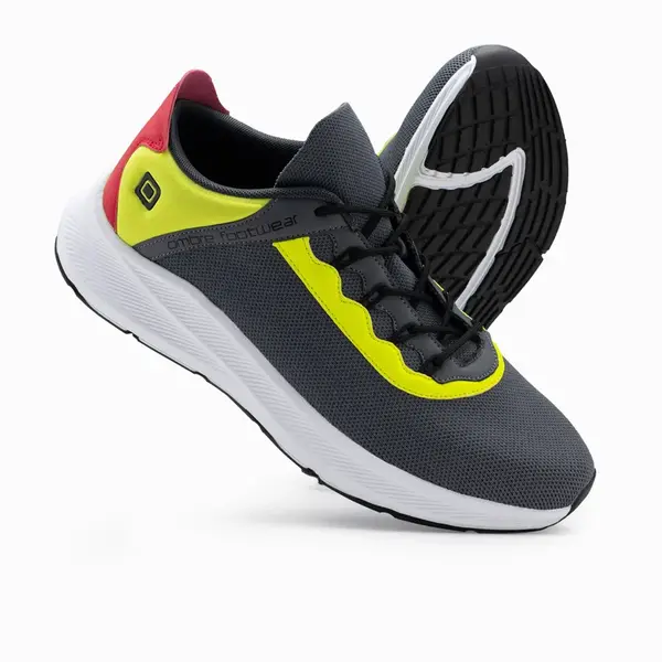 Ombre Men's sneakers with neon inserts - graphite