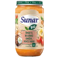 SUNAR BIO příkrm špagety, boloňská omáčka, hovězí maso 12m+, 235 g