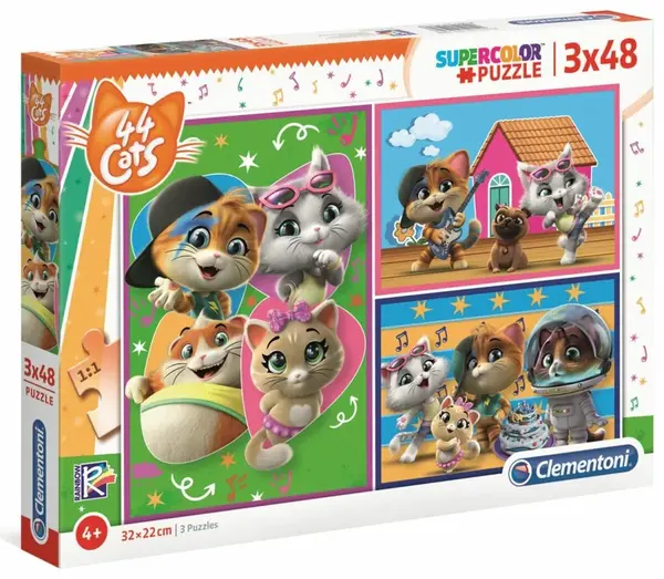 Clementoni Puzzle - 44 Cats 3 x 48 dílků