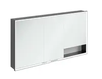 Villeroy & Boch My View+ - Zrcadlová skříňka s LED osvětlením 140x75x17 cm, 3 dvířka, Brilliant White/matná černá B48214VE