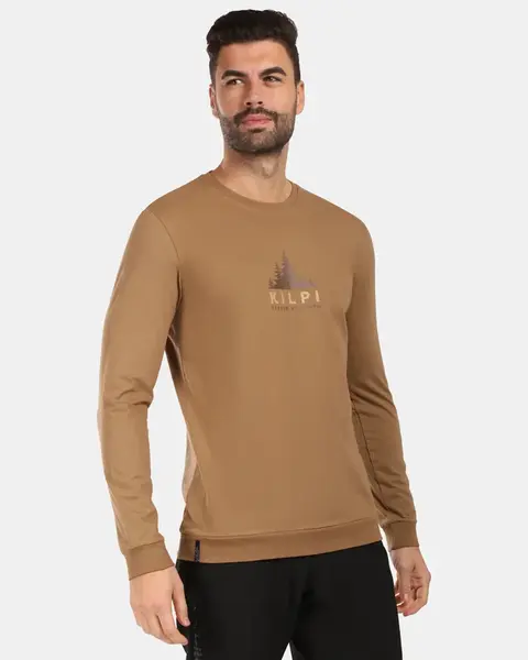 Pánské bavlněné tričko s dlouhým rukávem kilpi base-m hnědá l