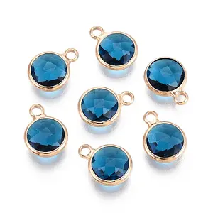 Golden Tone Brass Glass Charms