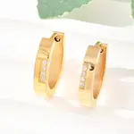 304 Stainless Steel Clear Cubic Zirconia Hoop Earrings