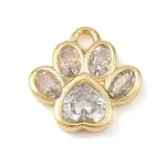 Brass Micro Pave Clear Cubic Zirconia Charms