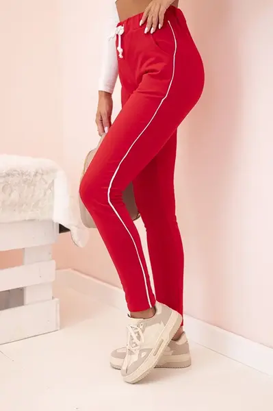 Dámské teplákové legíny s pruhem