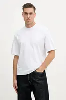 Bavlněné tričko Sisley pánské, bílá barva, 3UYBS104T