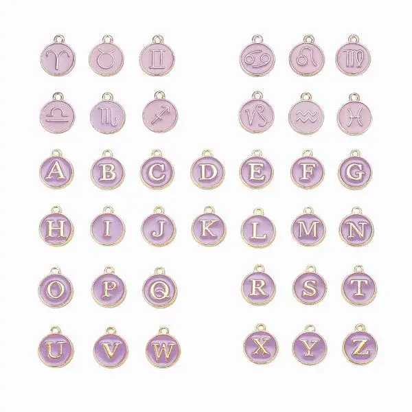 2 Sets 2 Styles Golden Plated Alloy Enamel Charms