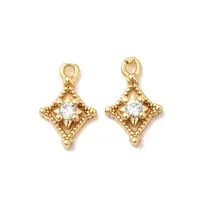 Brass Micro Pave Cubic Zirconia Pendants