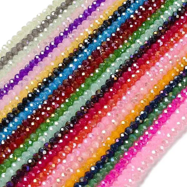 Baking Electroplate Glass Beads Strands