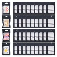 160Pcs Plastic Yin-yang Zip Lock Bags with Visible Window