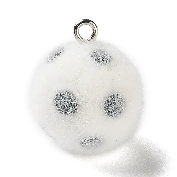 Flocking Opaque Sports Theme Resin Pendants