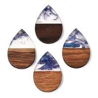 Transparent Resin & Walnut Wood Pendants
