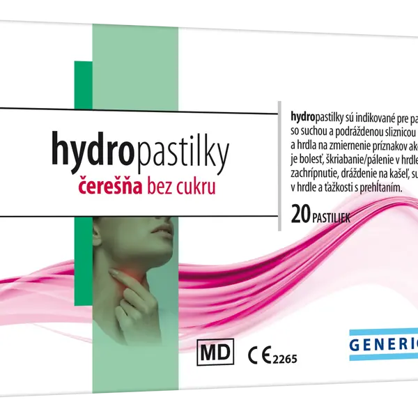 GENERICA hydropastilky třešeň bez cukru 20 pastilek